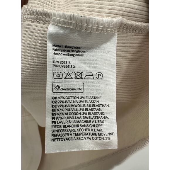 H&M Top Women XL Cream Thermal Ribbed Button Detail Sleeveless V-Neck Tank - Picture 6 of 8